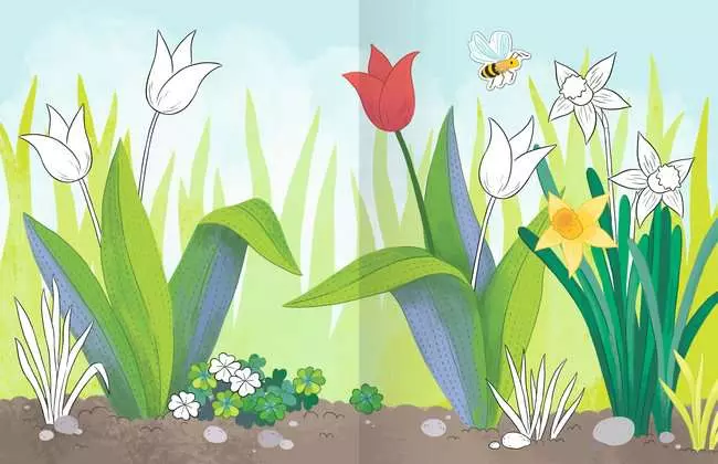 Mein Ausmalstickerbuch: Frühling