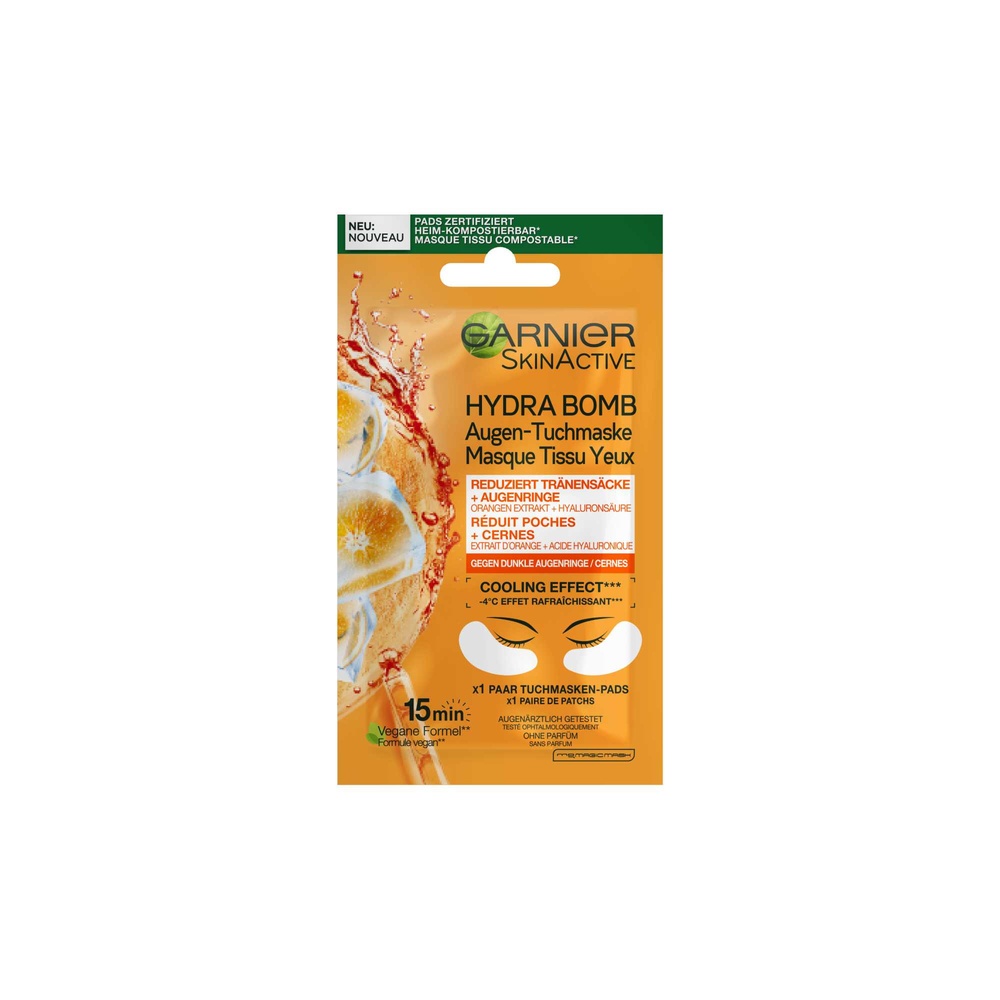 garnier SkinActive HydraBomb Masque Tissu Yeux Anti-Fatigue Energisant