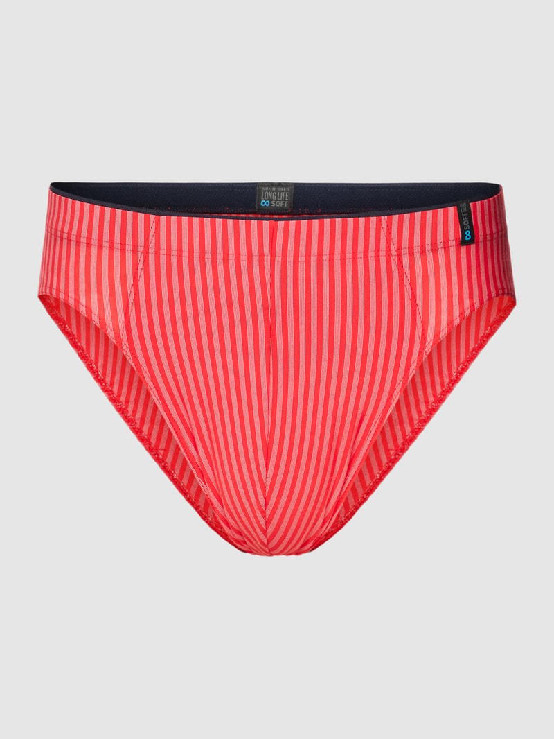 Slip mit Streifenmuster Modell 'Supermini' in rot