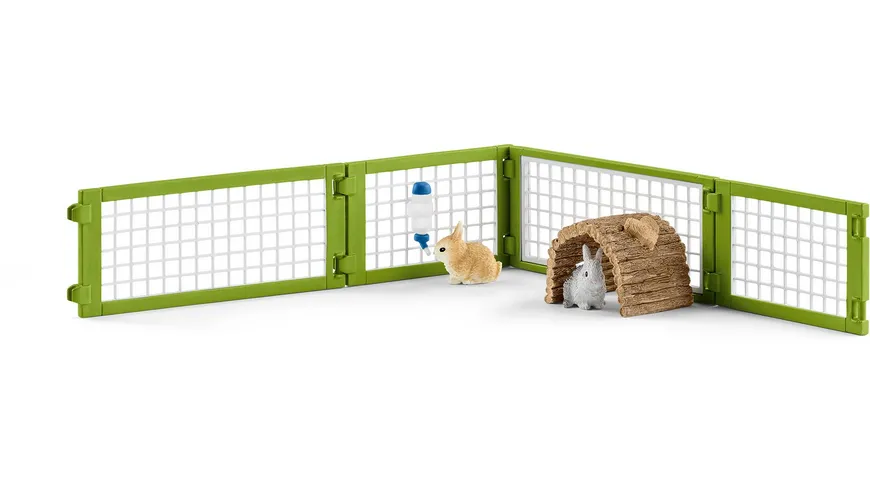 Schleich 42420 - Farm World - Kaninchenstall mit Kaninchen und Futter