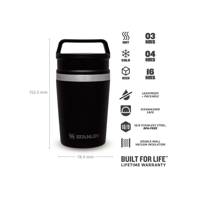 Stanley Adventure Shortstack Travel Mug 8oz\/230ml Matte Black Pebble