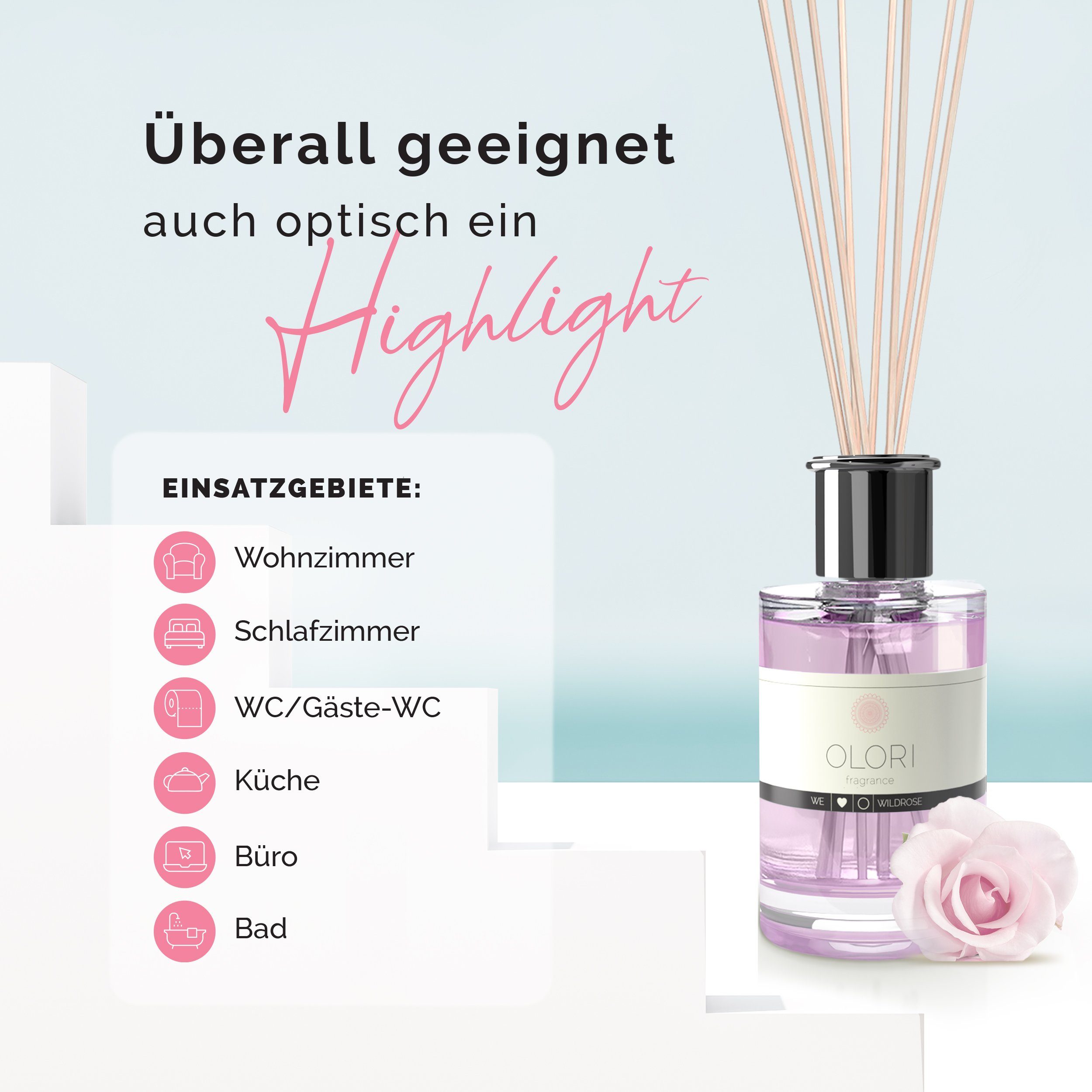 OLORI Raumduft Diffuser I Sandelholz I mit ätherischen Ölen I 200 ml