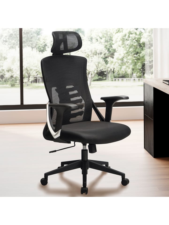 KADIMA DESIGN Bürostuhl mit Mesh-Bezug, Ergonomisch, Lordose & Kopfstütze, Büro günstig kaufen onesize