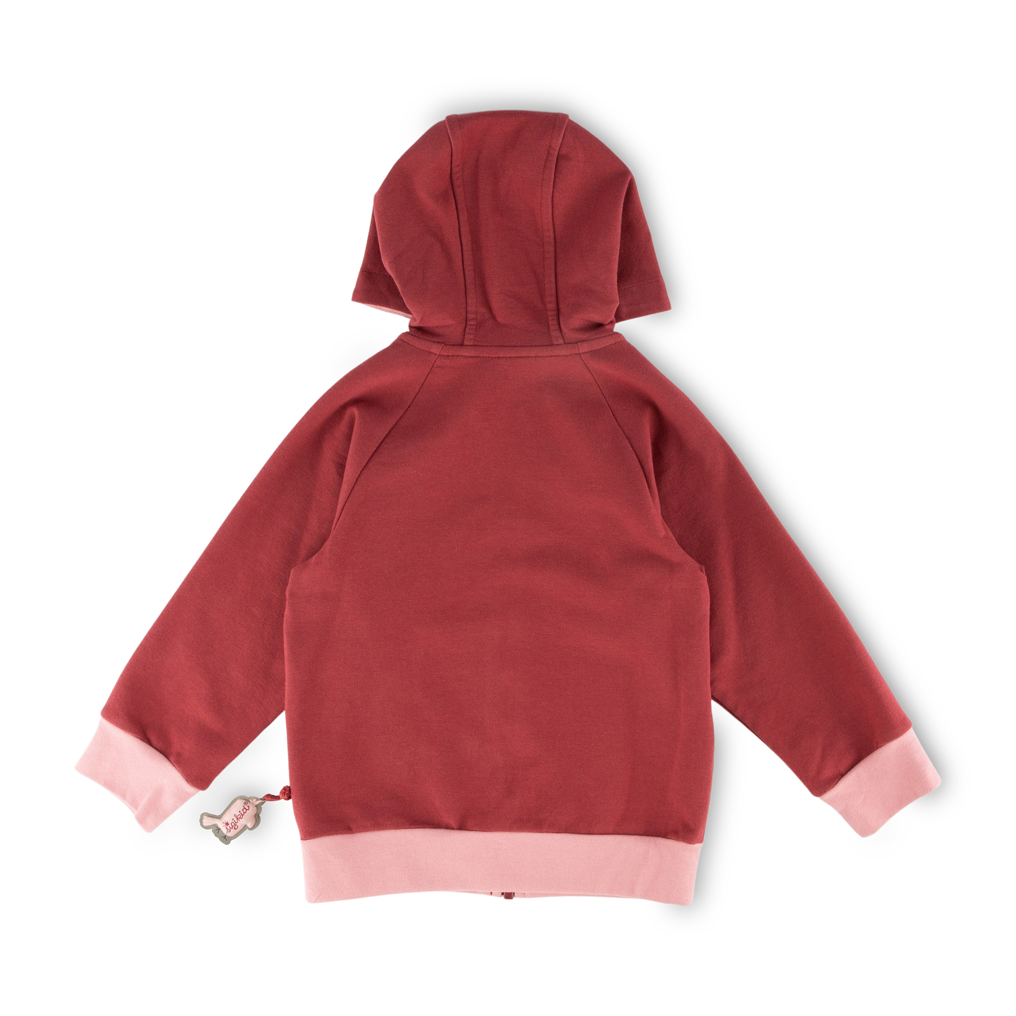 Kinder Sweatjacke mit Kapuze und Stickmotiv Blumen, dunk