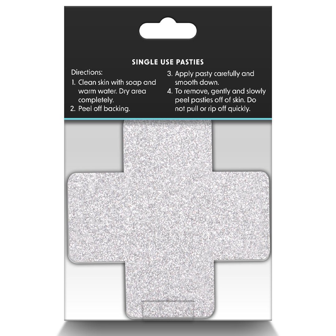NS Novelties Brustwarzenabdeckung 2 Paar Nippelpasties X Glitzer Nippelsticker - rot, silber