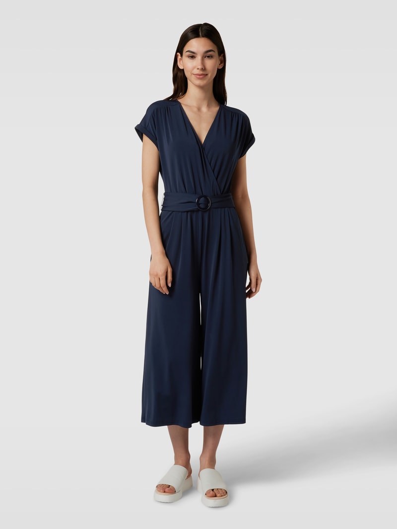 Jumpsuit in Wickel-Optik in marineblau