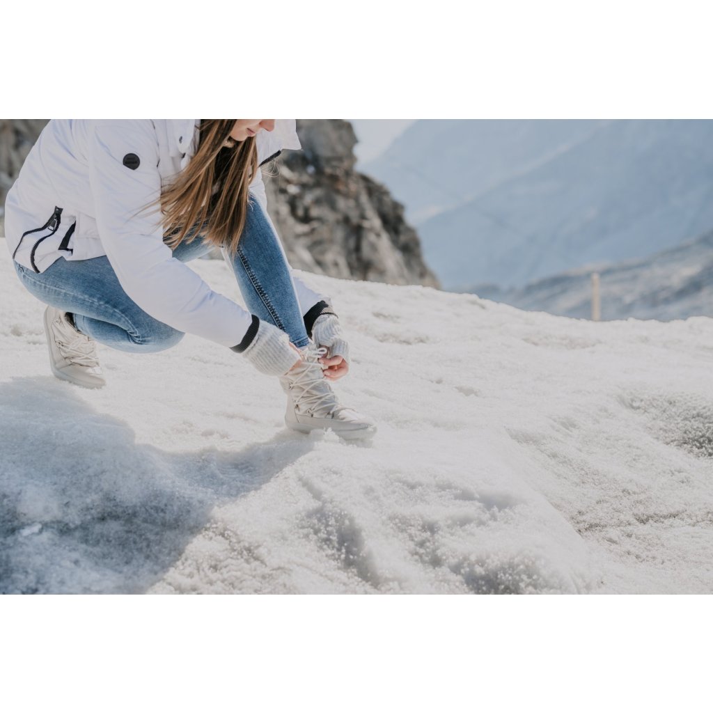 Be Lenka Snowfox Woman White weiße Barfuß-Schneestiefel