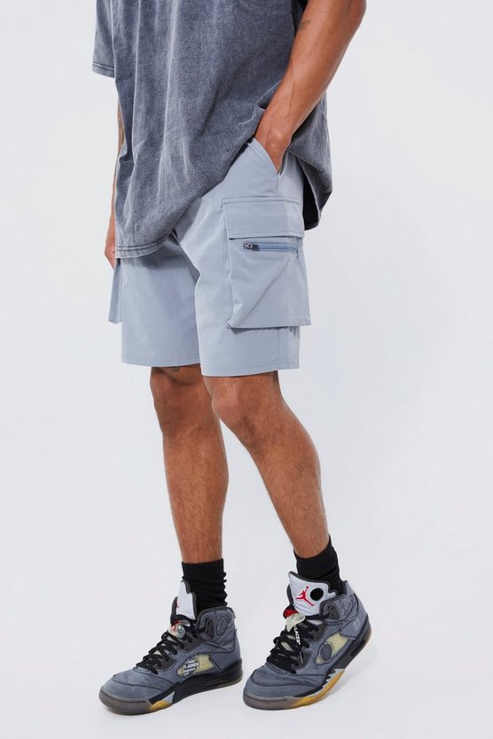 Lockere elastische Stretch Cargo-Shorts