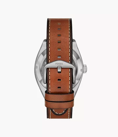 Fossil Uhr Everett Automatikwerk Leder braun