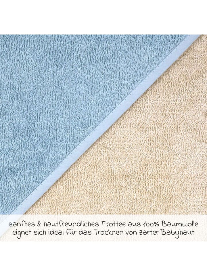 Wörner Kapuzenbadetuch 100 x 100 cm - Greige St in blau,beige günstig kaufen onesize