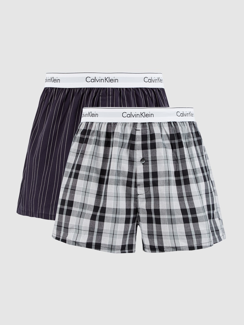 Slim Fit Boxershorts aus Baumwolle im 2er-Pack in mittelgrau