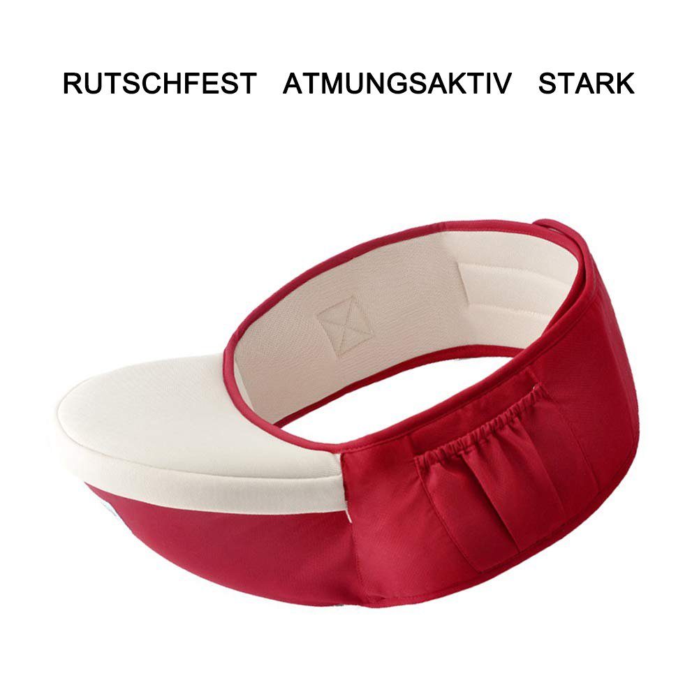 Einemgeld Bauchtrage Baby Hüftsitzträger, mit abnehmbar Tasche Tragehilfe,Einstellbar,360g