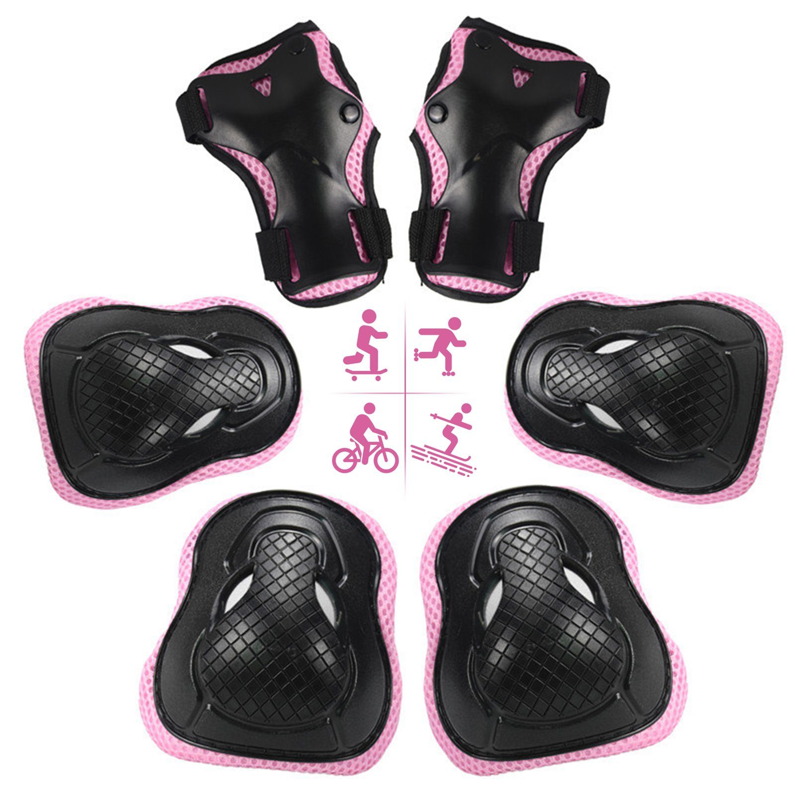 CALIYO Protektoren-Set Skateprotektoren Outdoor Sport Protection Set (6-tlg), für Kinder, Jugendliche sowie Erwachsene geeingnet