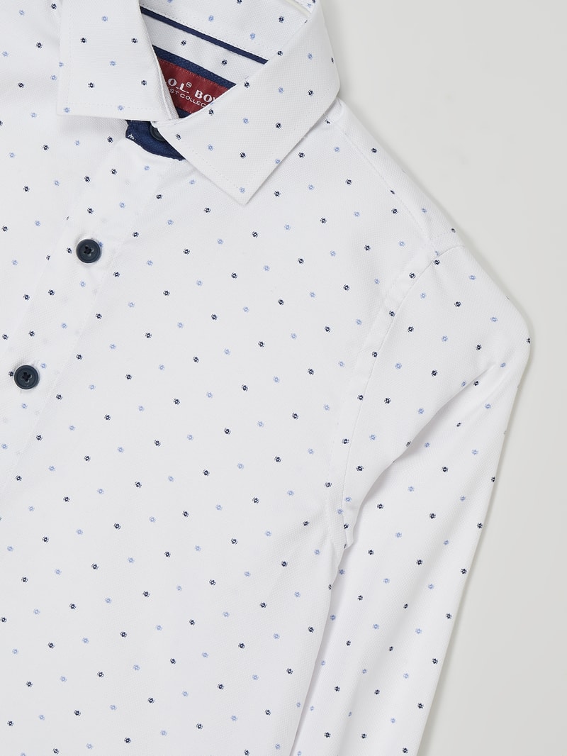 Slim Fit Hemd aus Baumwollmischung in weiß