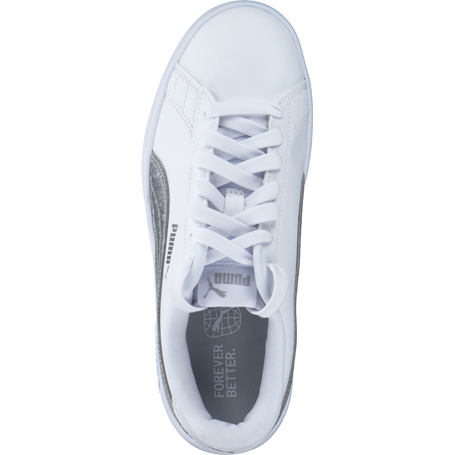 Puma Smash V2 Metallics Jr. 389682, Schnürschuhe, Damen, puma white/glacial gray-puma s