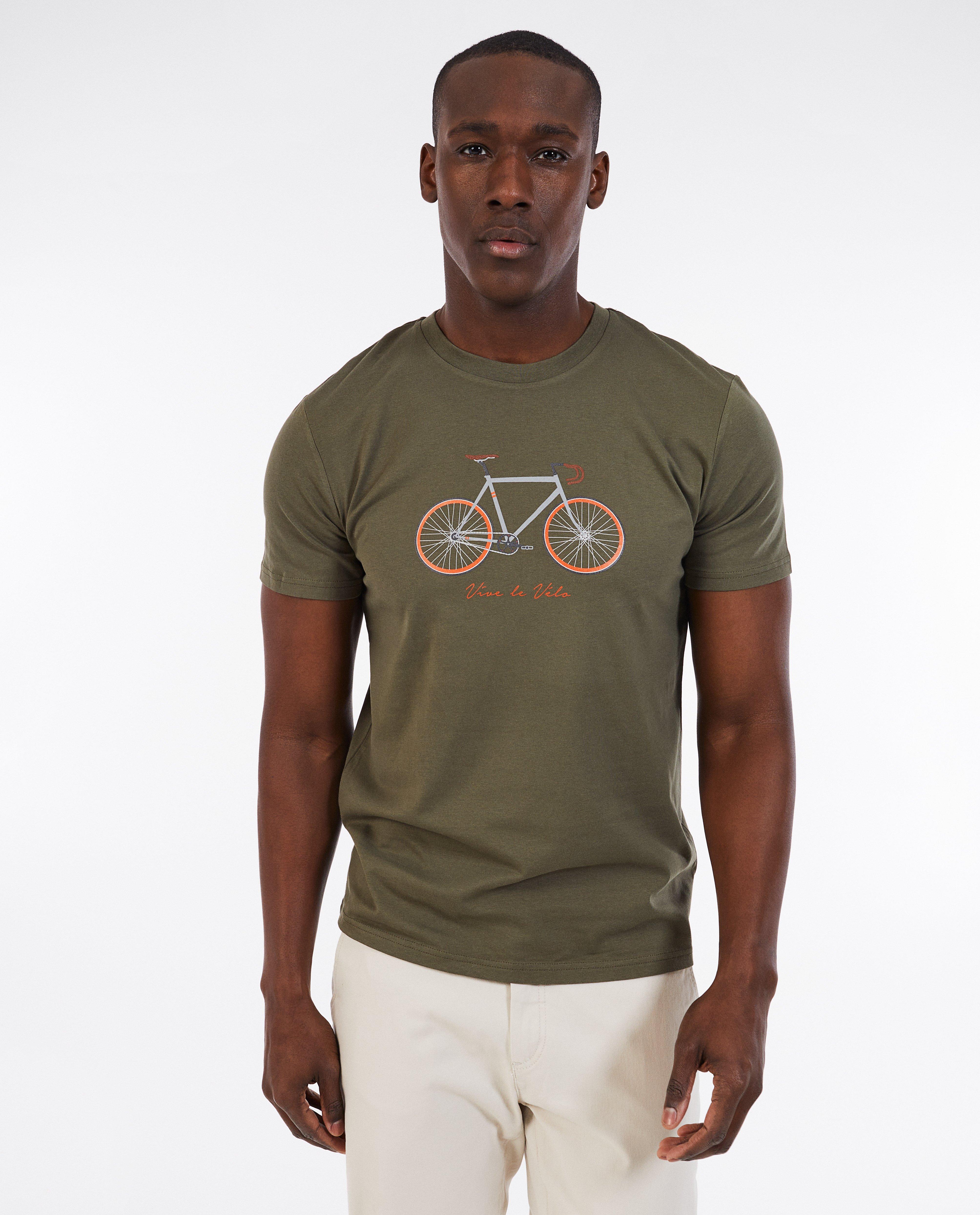 Long Live Cycling Donkergroen póló, S-XXL khaki