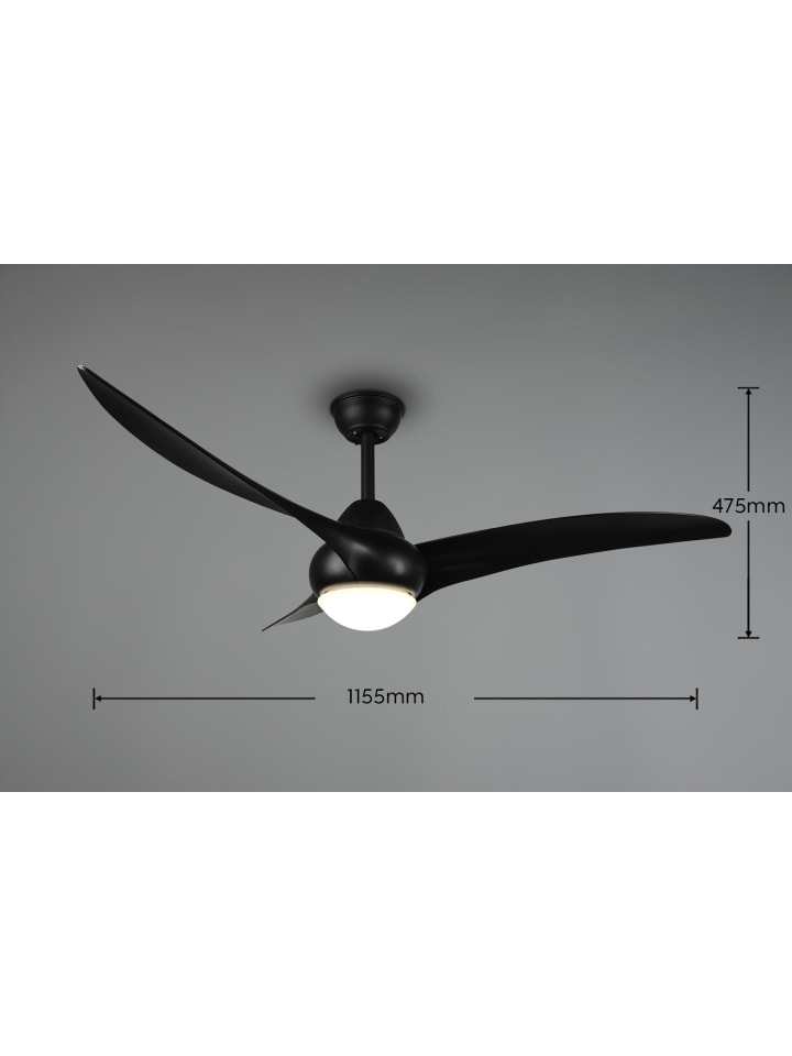 Reality Leuchten Ventilator ALESUND in schwarz matt günstig kaufen onesize