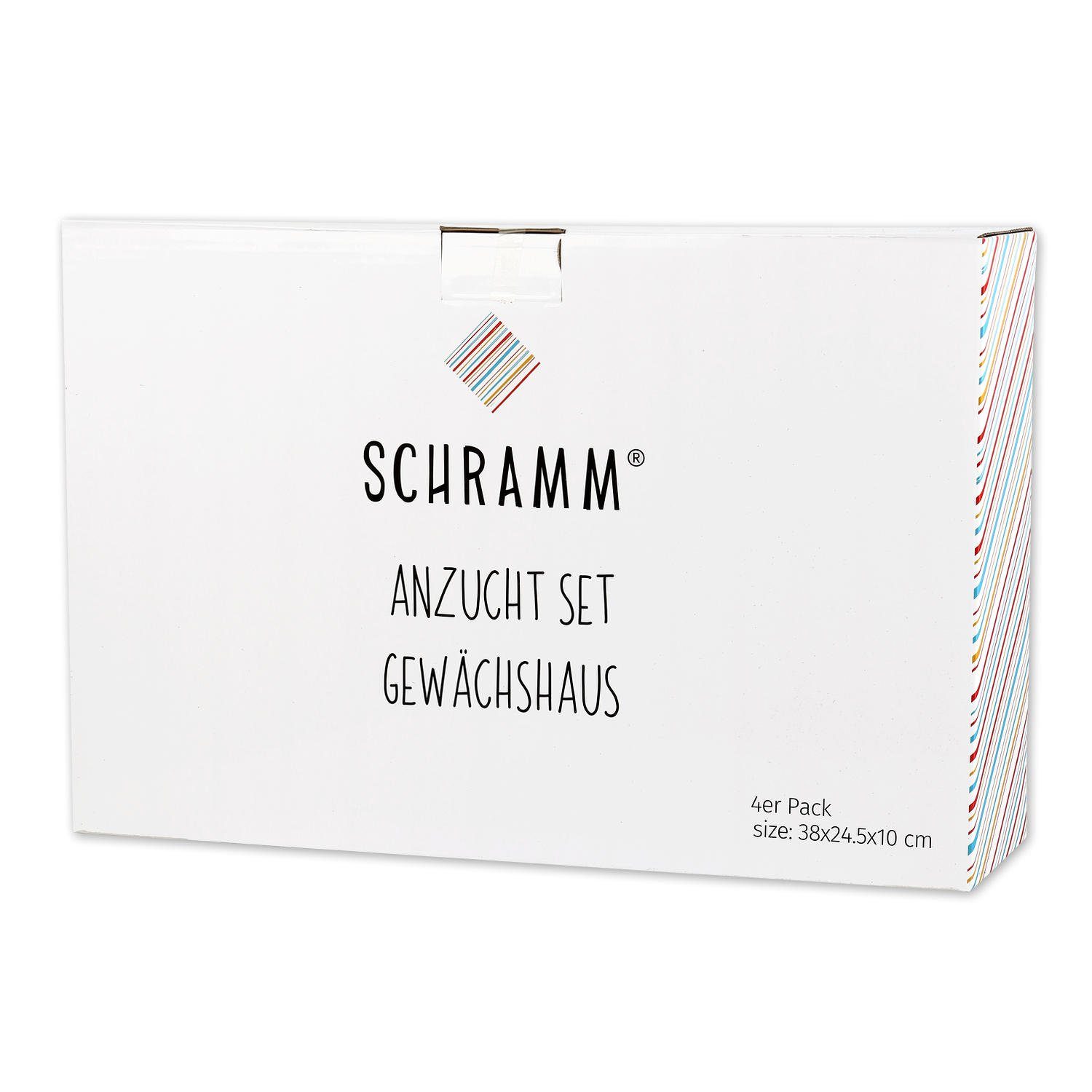 Schramm Frühbeet Schramm® 4 Stück Anzucht Set Gewächshaus Anzucht Schale Töpfe Zimmergewächshaus 38,5 x 24 x 7 cm für 96 Anzuchttöpfe Anzuchtset Mini-Gewächshaus schwarz