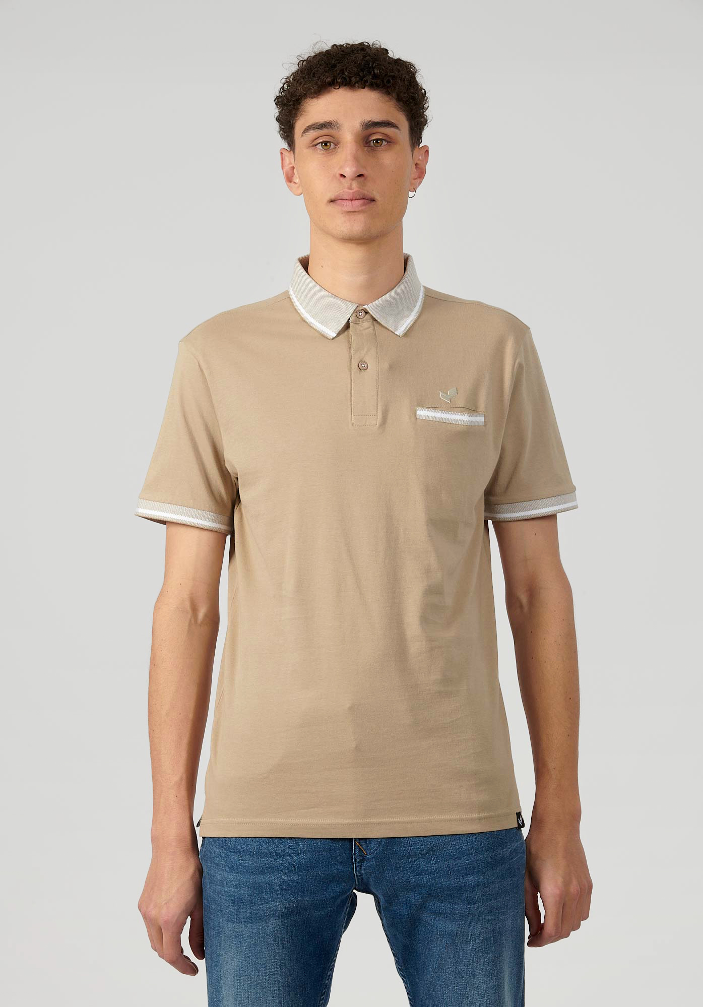 CHUN   Polo beige Homme en 100% coton