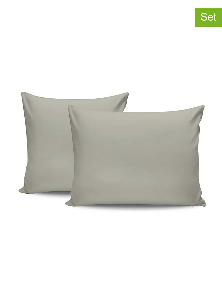 MIX&MATCH 2er-Set: Renforcè-Kissenhüllen in Grau günstig kaufen