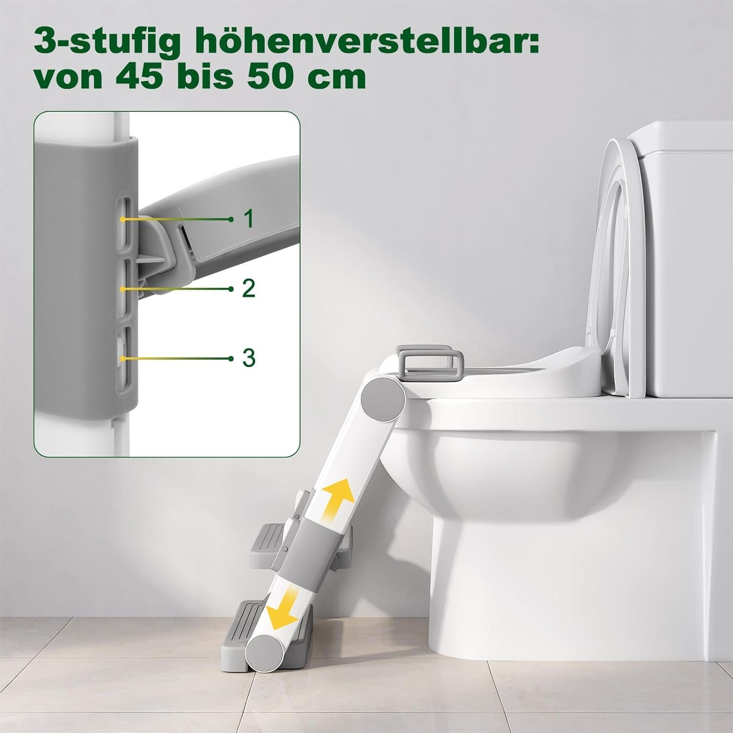 JOYOLEDER Kinder-WC-Sitz Kinder Faltbarer Toilettensitz Toilettentrainer mit Treppe und Griffe
