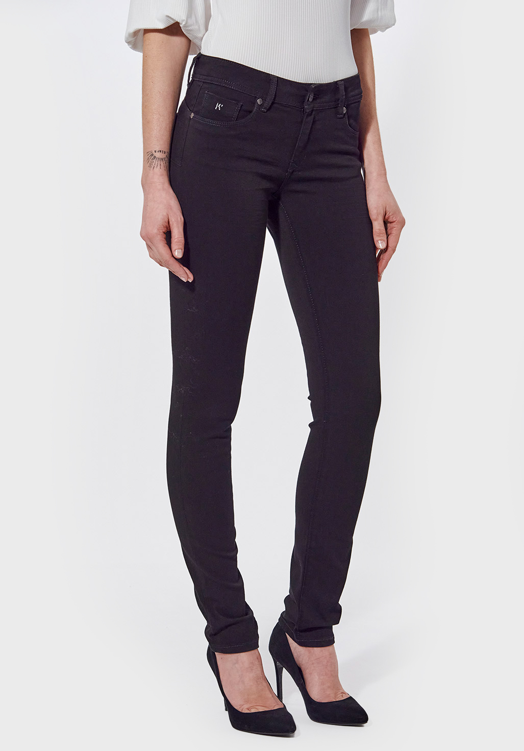 LOCKK  Jean slim noir Femme, effet push-up