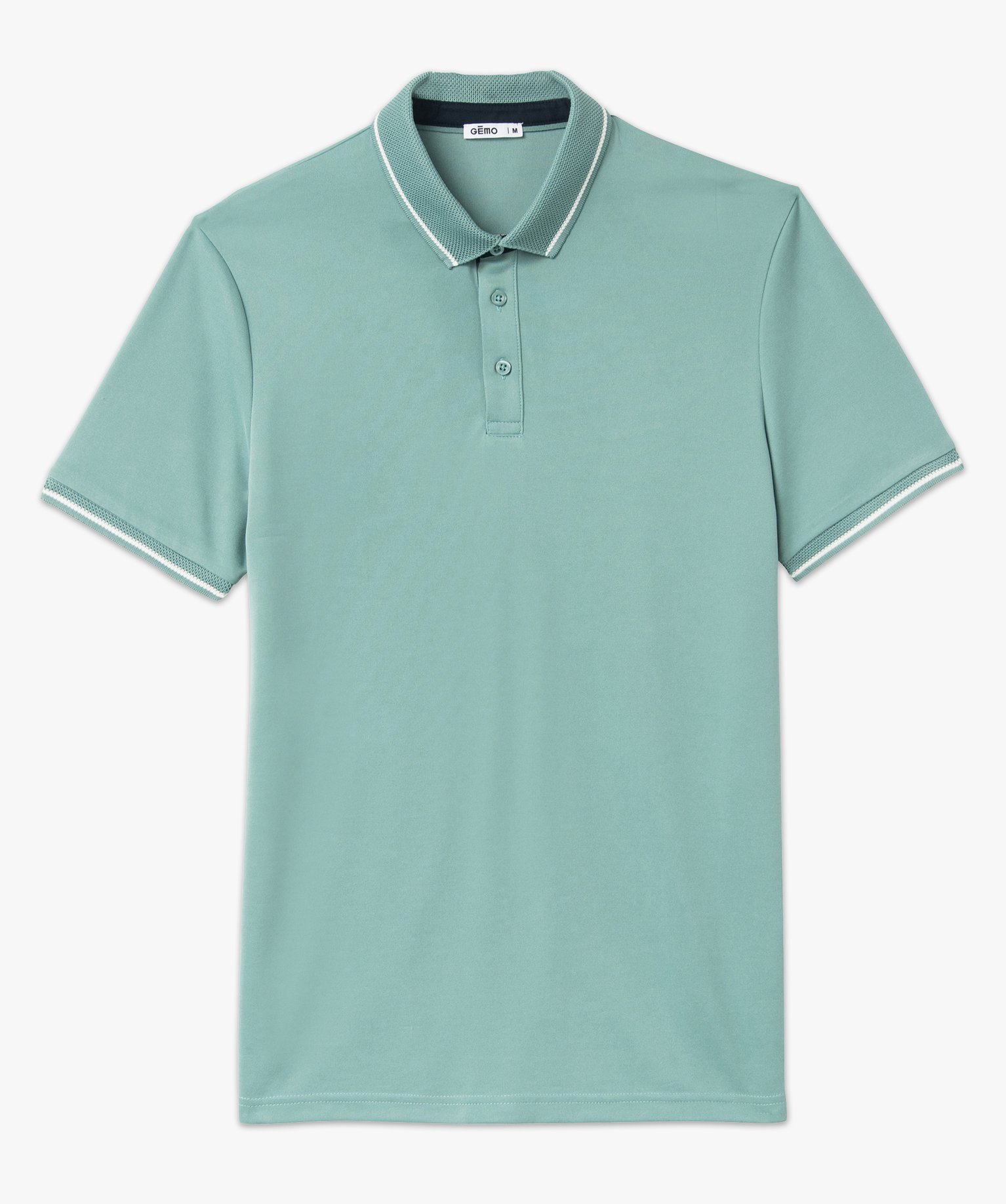 Polo à manches courtes en maille extensible homme vert | GEMO
