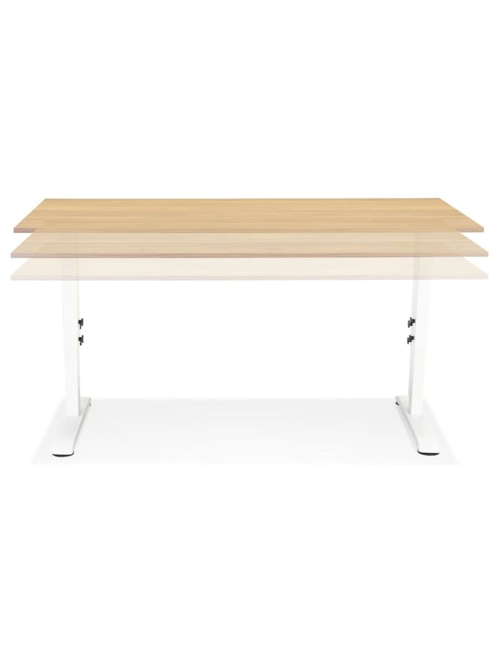 KADIMA DESIGN Schreibtisch höhenverstellbar 160x80 cm, ergonomisch stabil in Beige-Weiß günstig kaufen