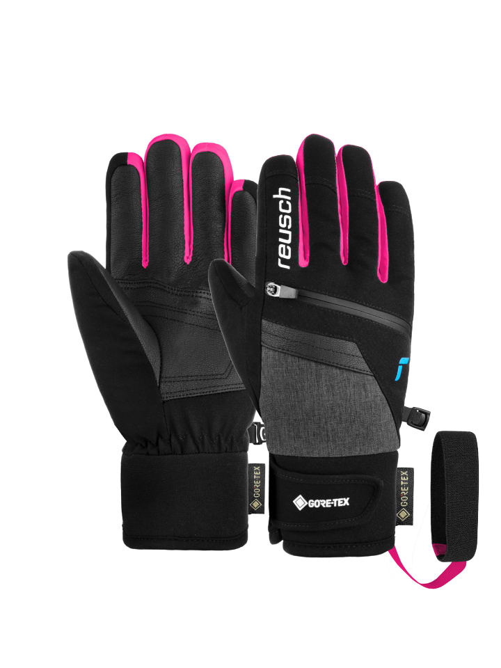 Reusch Fingerhandschuhe Travis GORE-TEX Junior in 7771 blck/blck melang/pink glo günstig kaufen