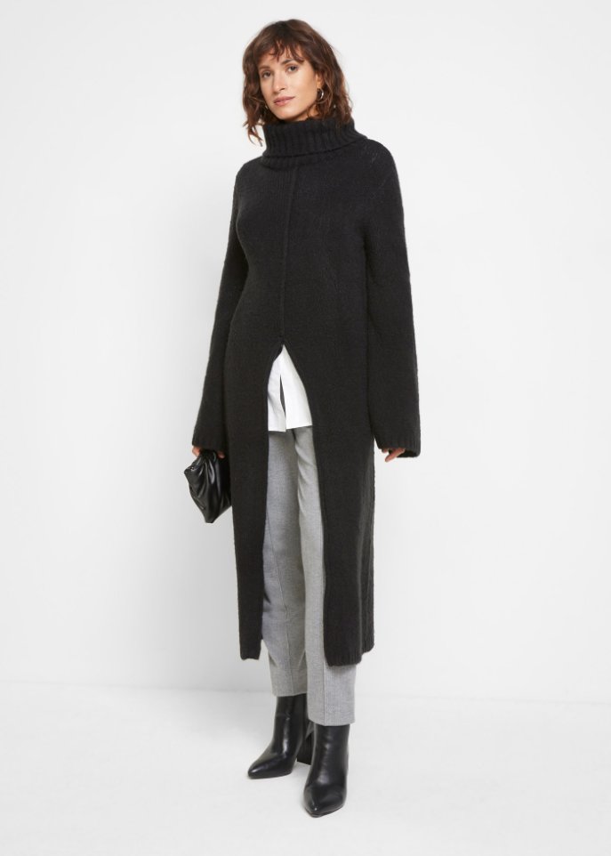 Long-Pullover mit Tragevariante