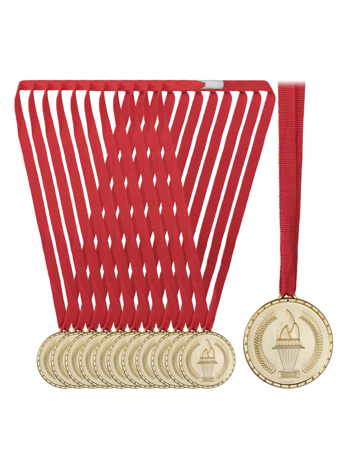 relaxdays 12 x Medaille in Gold günstig kaufen onesize