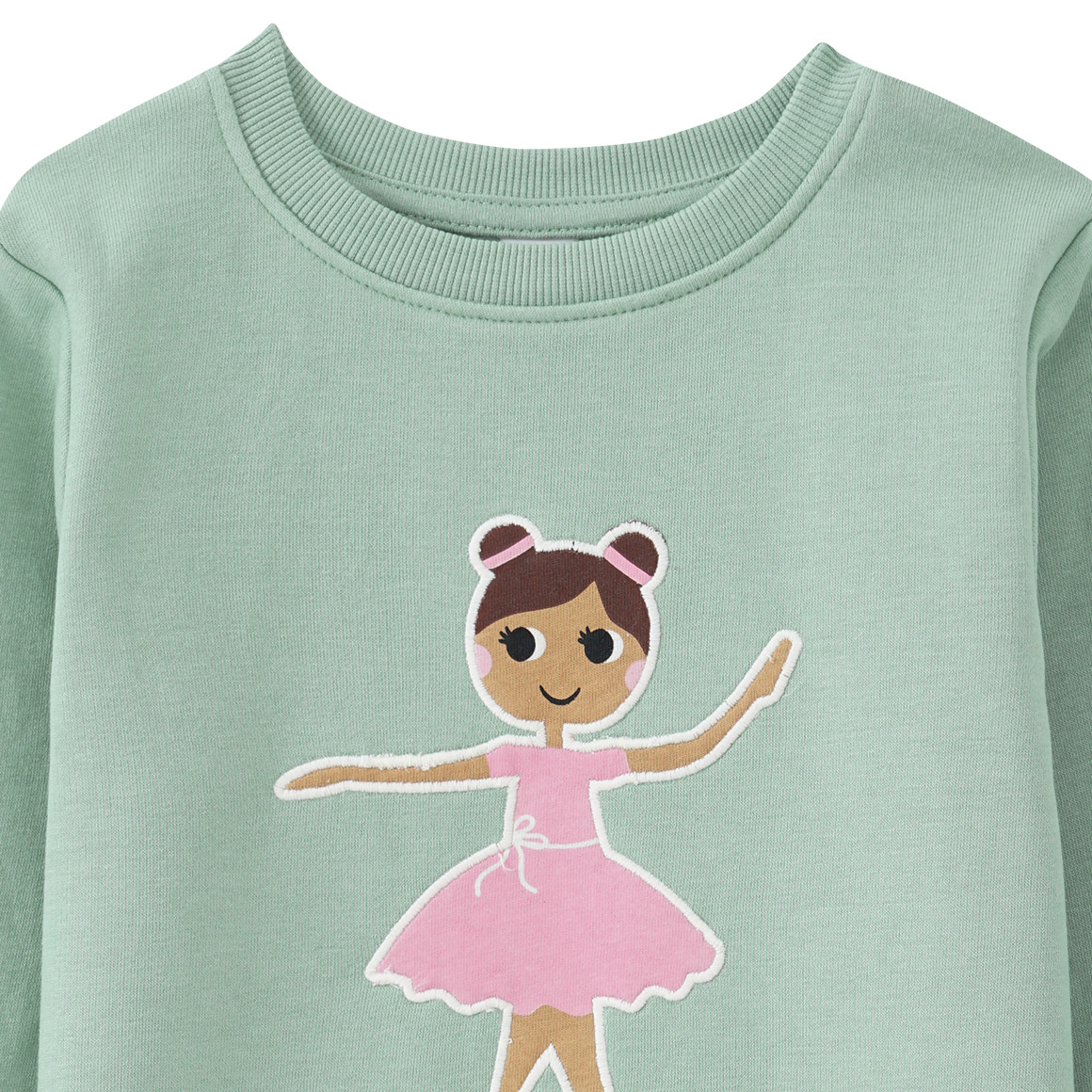 Mädchen Sweatkleid mit Ballerina-Applikation