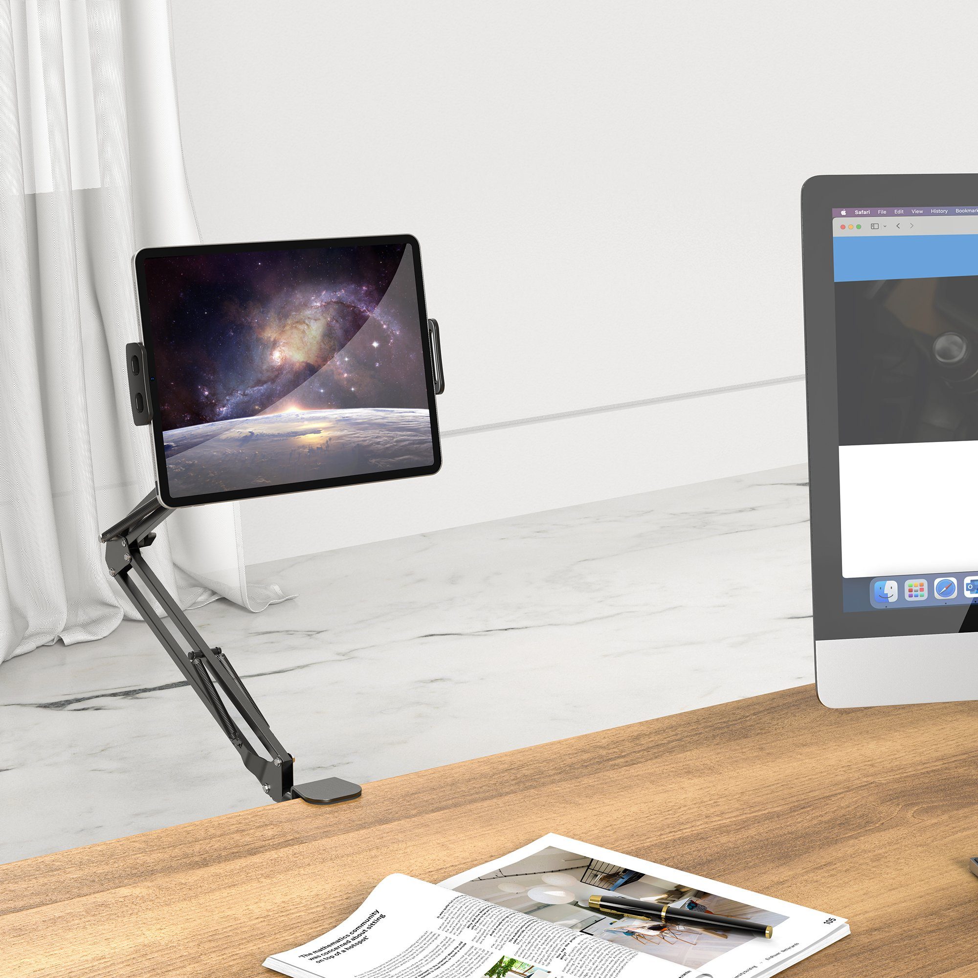 XLAYER XLayer Tablet-Halterung mit Schwenkarm Black Tablet-Halterung, (1-tlg)