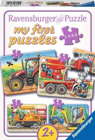 Kinderpuzzle ab 2 Jahren - Bei der Arbeit - 2 + 4 + 6 + 8 Teile