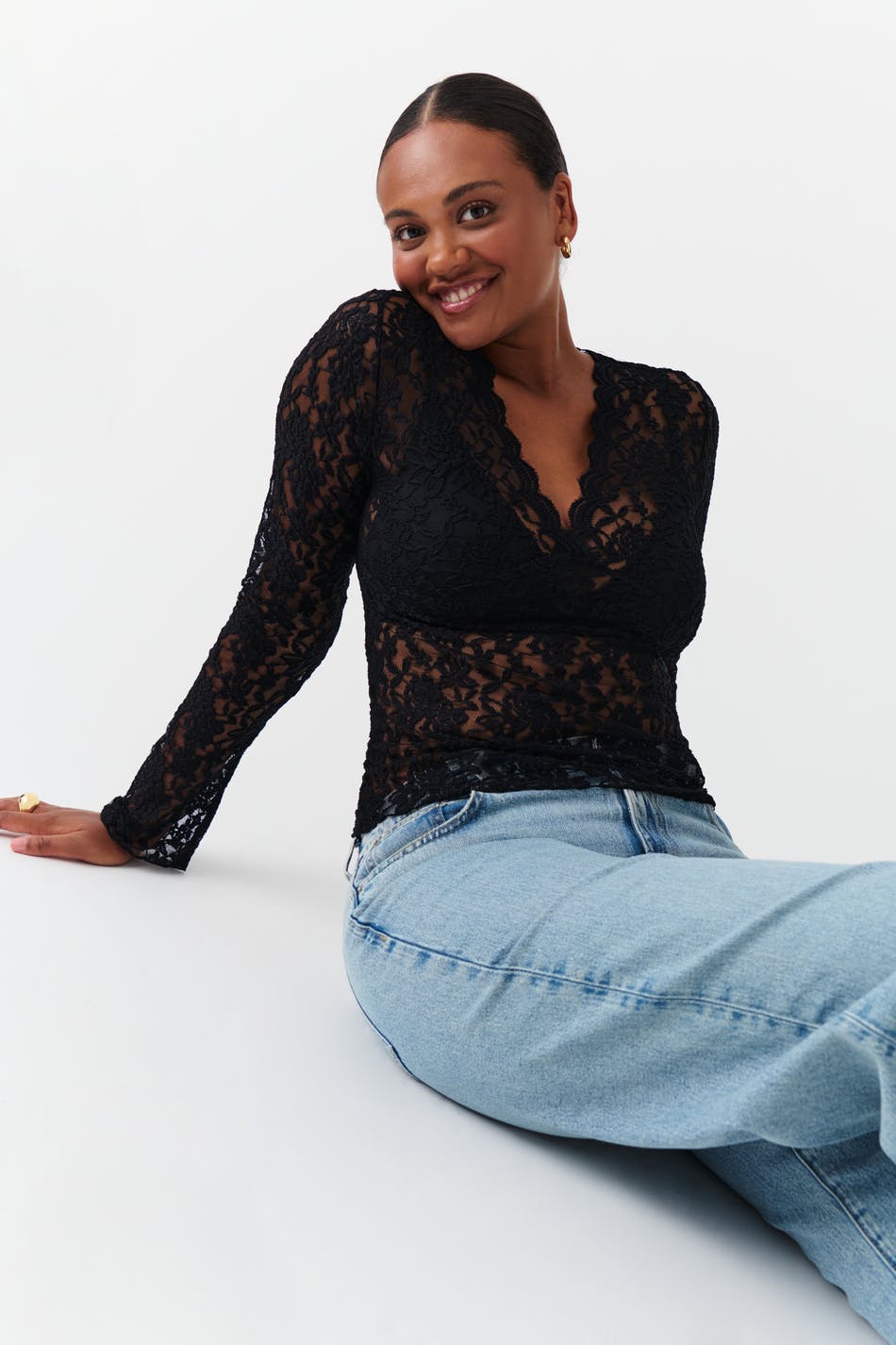 V-neck lace top