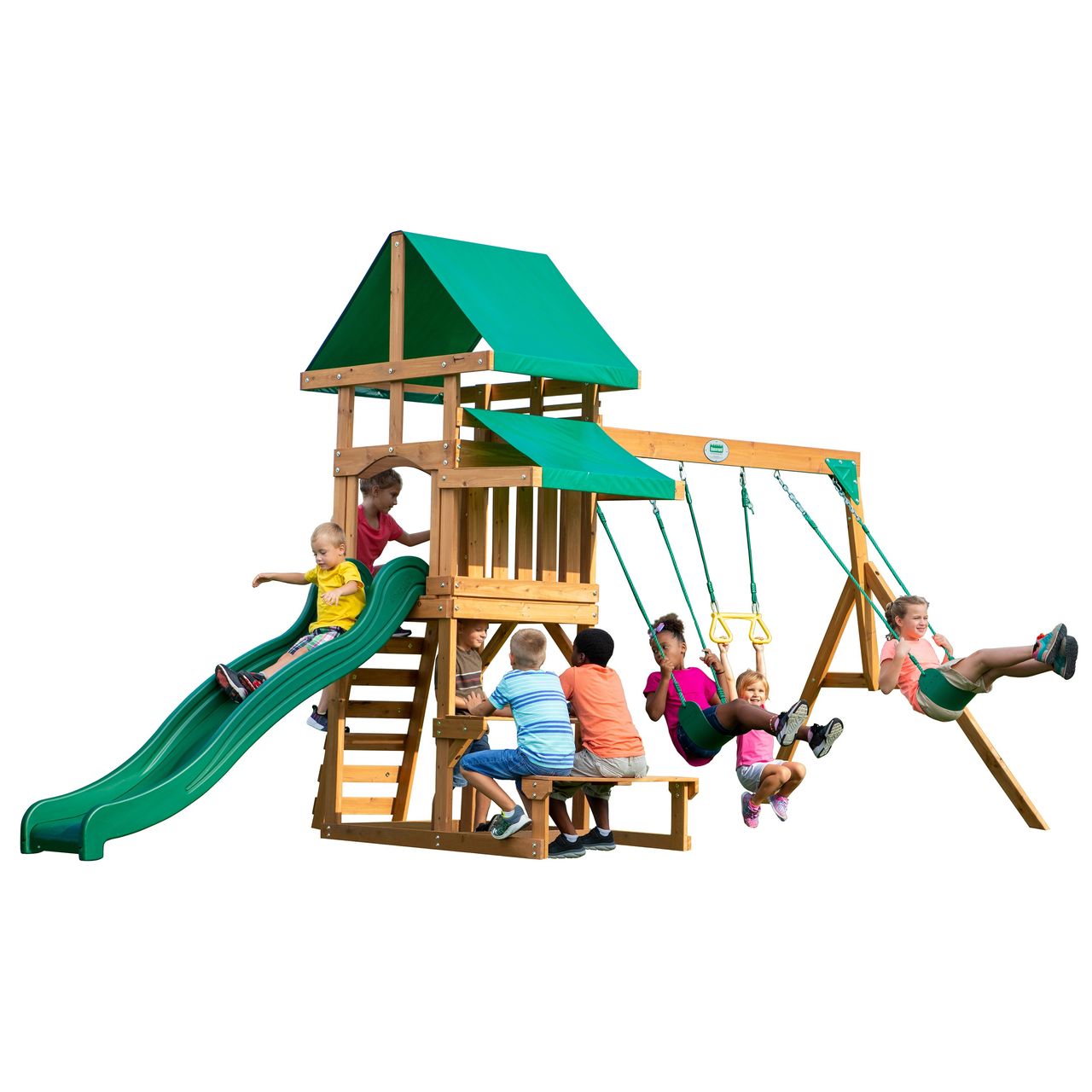 Backyard Discovery Belmont Spielturm mit Schaukeln und Rutsche