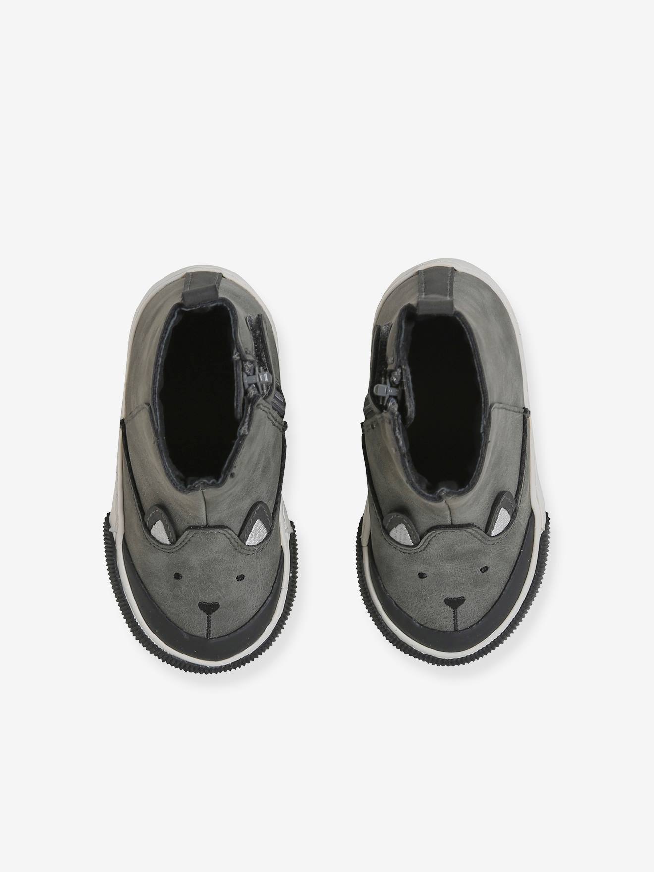 Boots fantaisie zippées bébé garçon gris