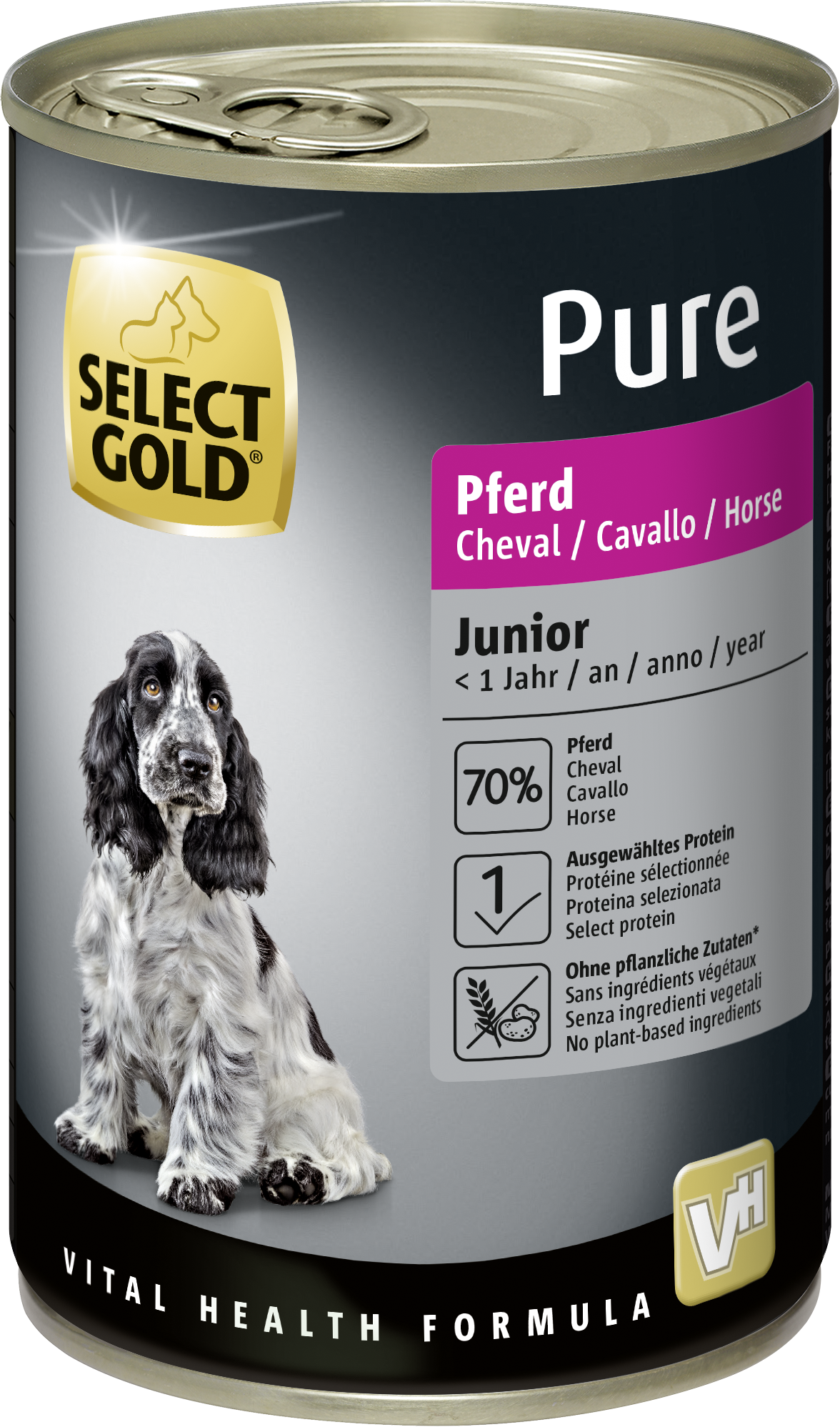 SELECT GOLD Hundenassfutter SELECT GOLD Pure Junior 100% Pferd 6x400 g