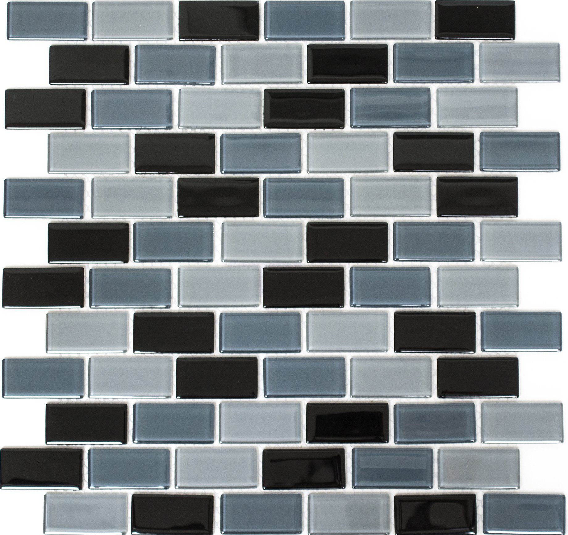 Mosani Mosaikfliesen Verbund Mosaikfliesen grau anthrazit schwarz Brick