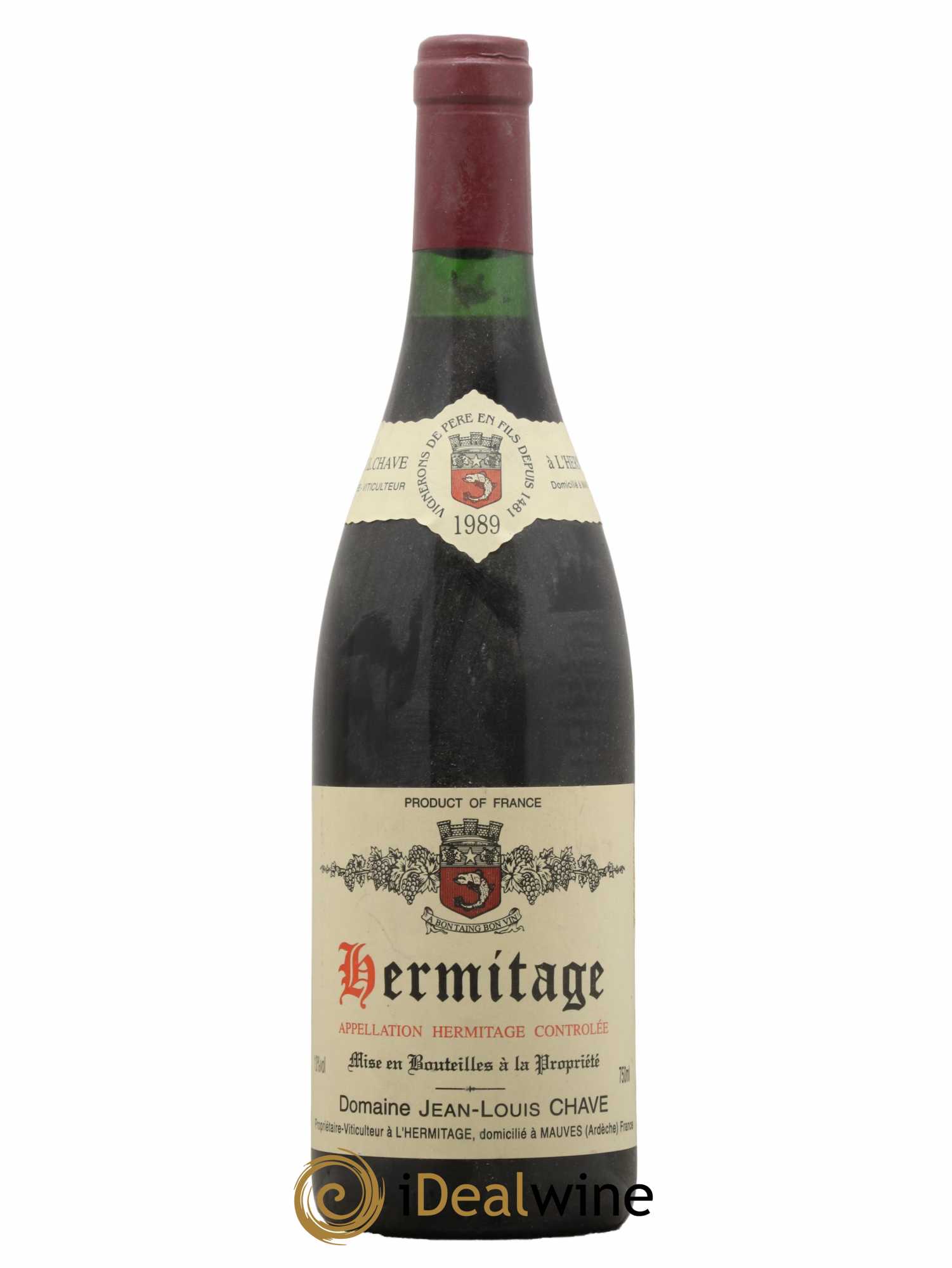 Hermitage Jean-Louis Chave  1989 - Lot de 1 Bouteille
