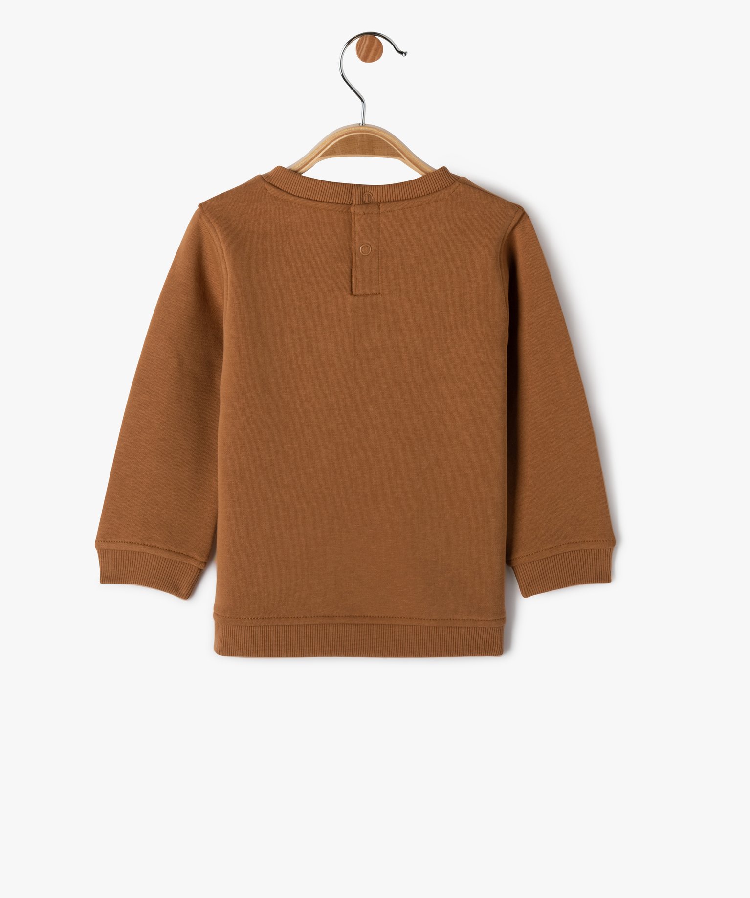 Sweat en molleton doux avec motifs bébé Garçon marron | GEMO