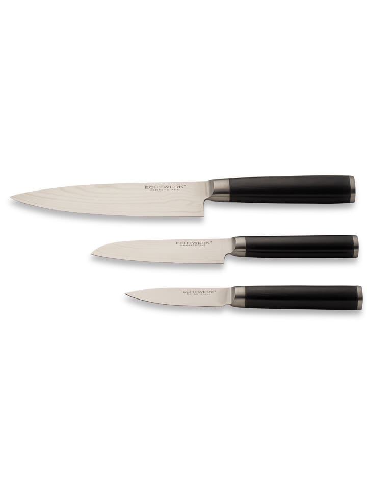 Echtwerk 3 tlg. Set Damaszener Messer in Schwarz günstig kaufen onesize