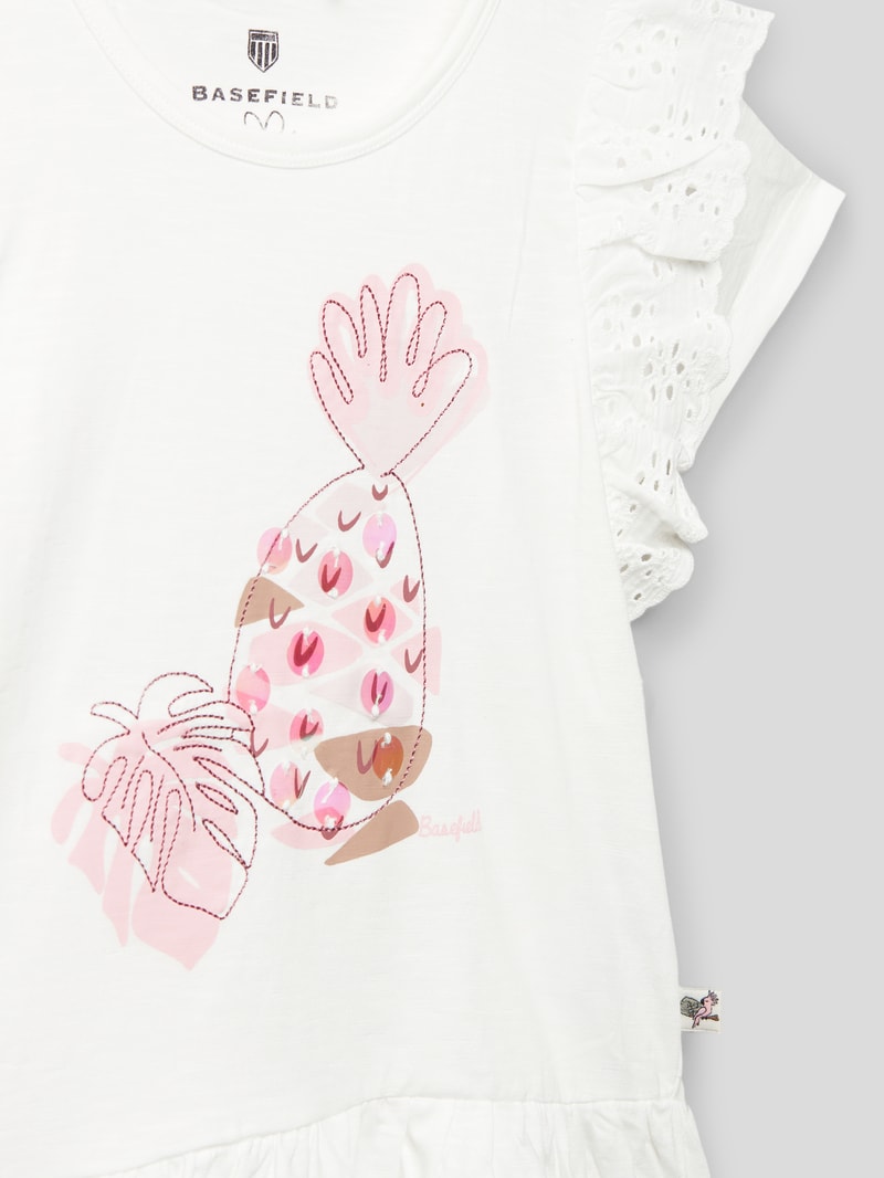 T-Shirt mit Motiv-Print in weiß