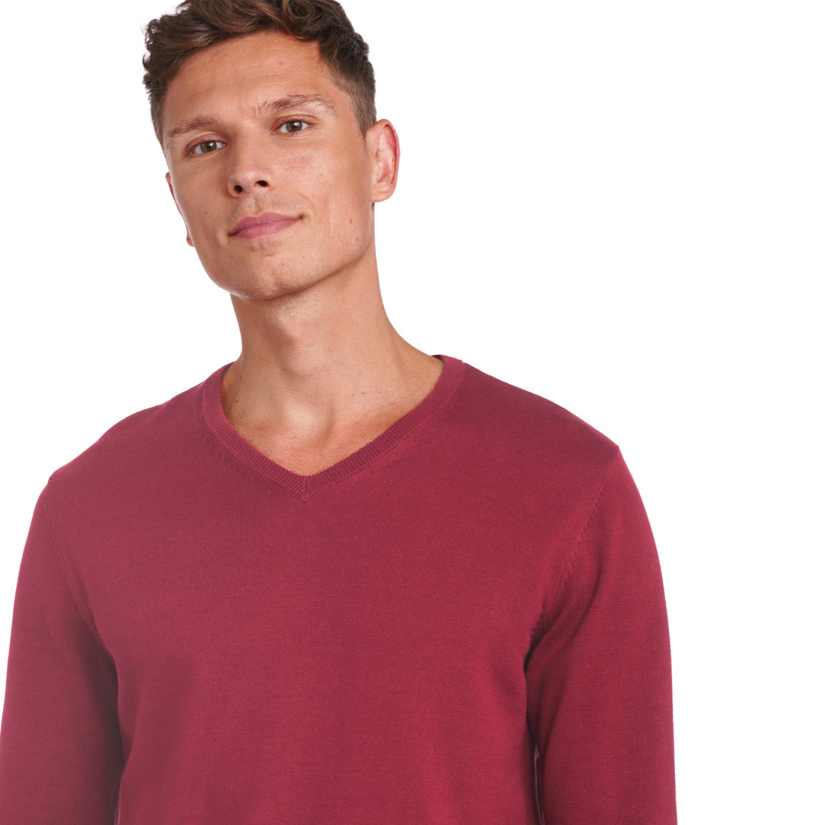 Herren Feinstrickpullover mit V-Ausschnitt