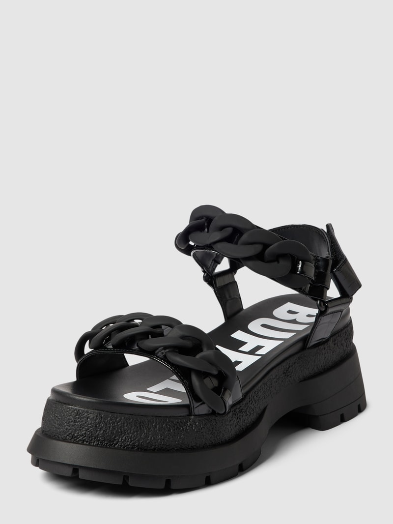 Sandalen mit Label-Print in schwarz