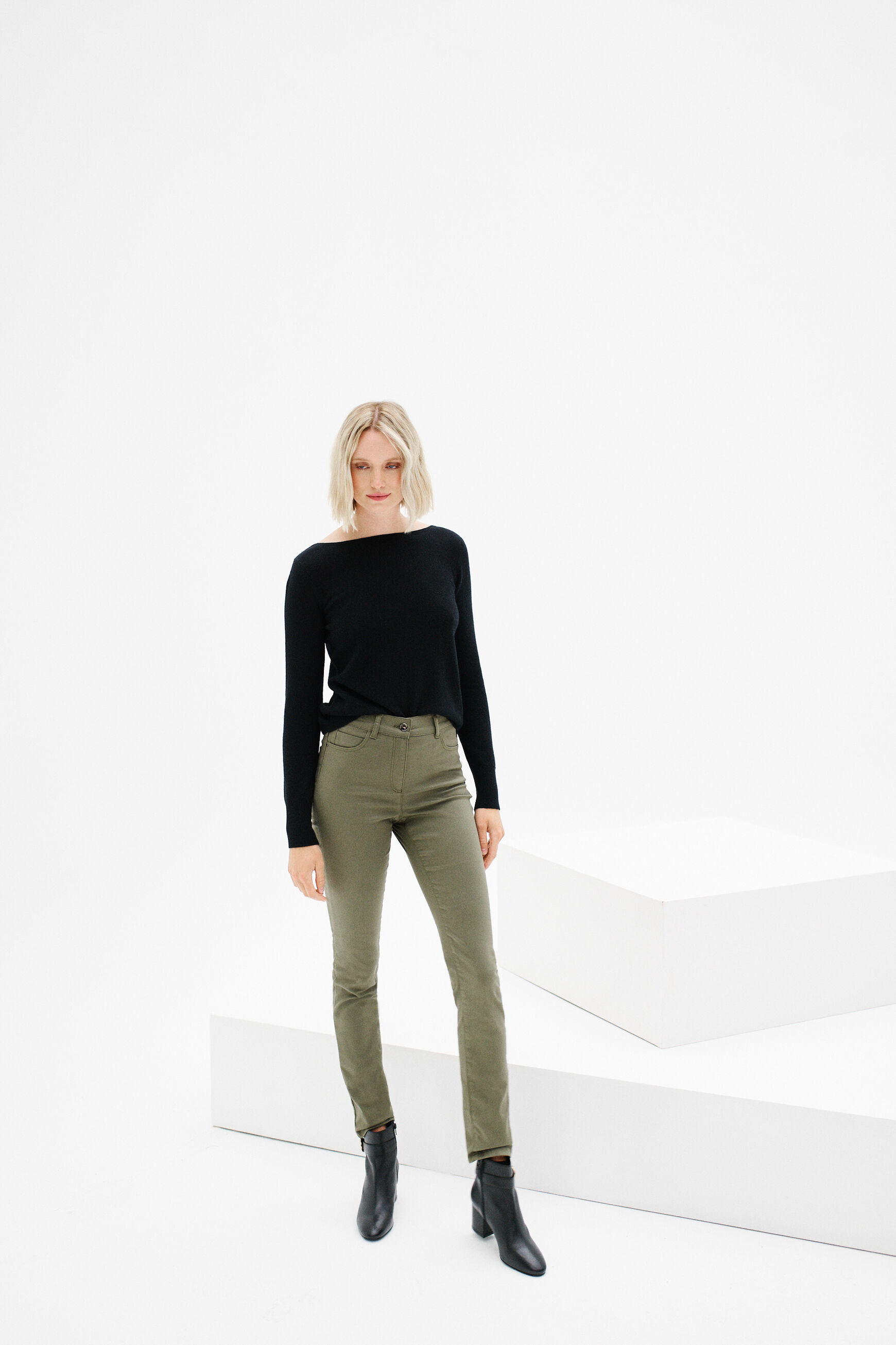 pantalon joss vert kaki femme