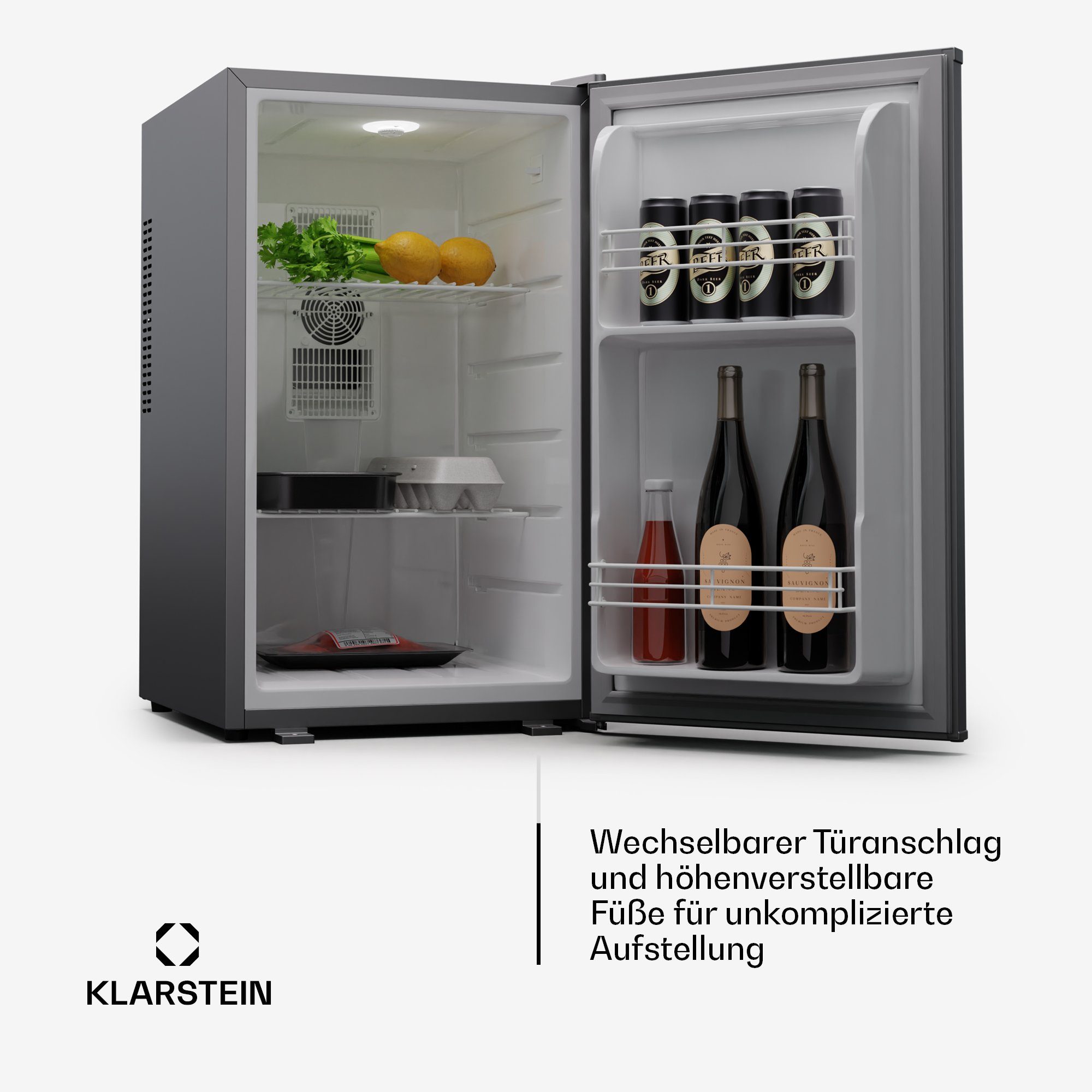 Klarstein Table Top Kühlschrank HEA-Matterhorn-sl 10045293, 74 cm hoch, 43 cm breit, Bier Hausbar Getränkekühlschrank Hotel Mini Fridge