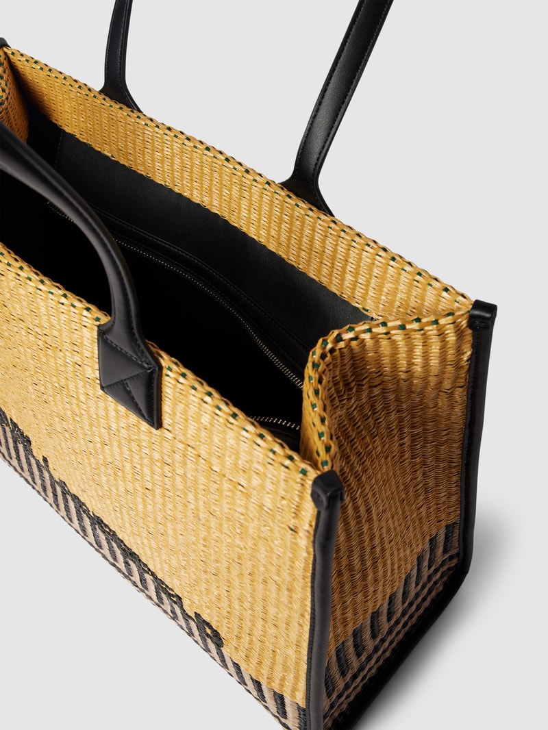 Tote Bag mit Label-Detail Modell 'raffia' in sand