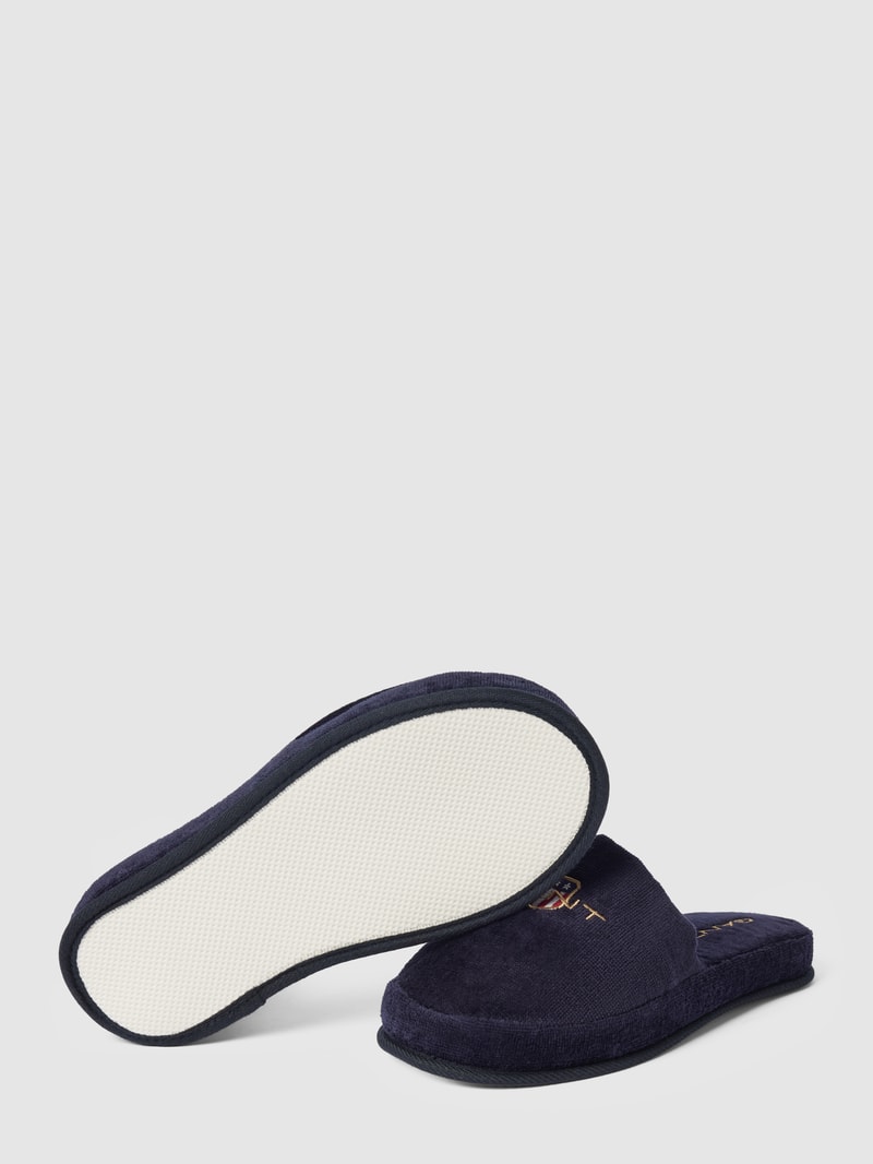 Hausschuhe mit Label-Stitching in marineblau