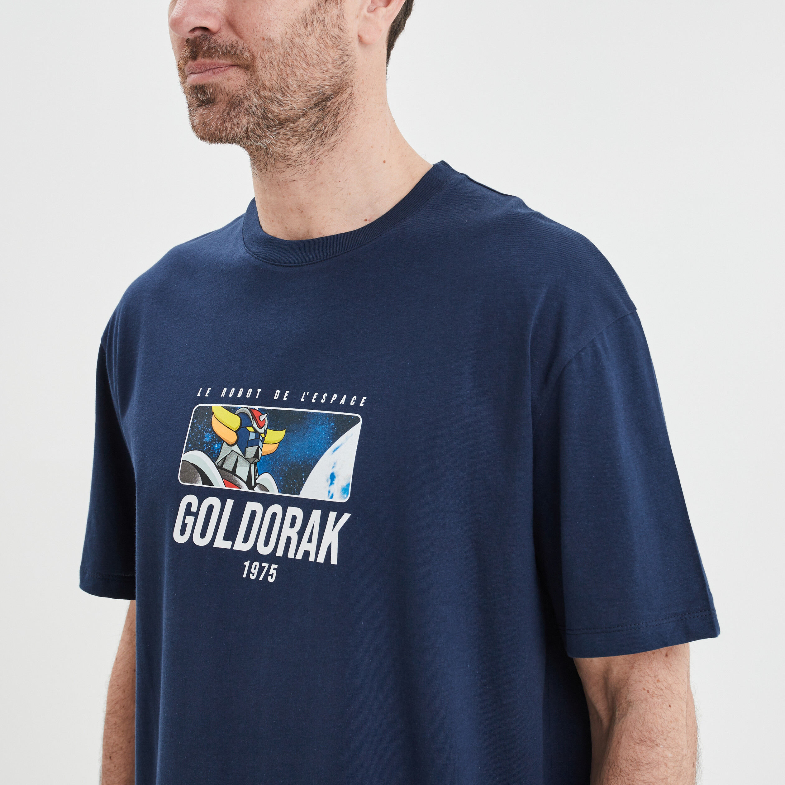 T-shirt oversize Goldorak bleu marine homme | La Halle
